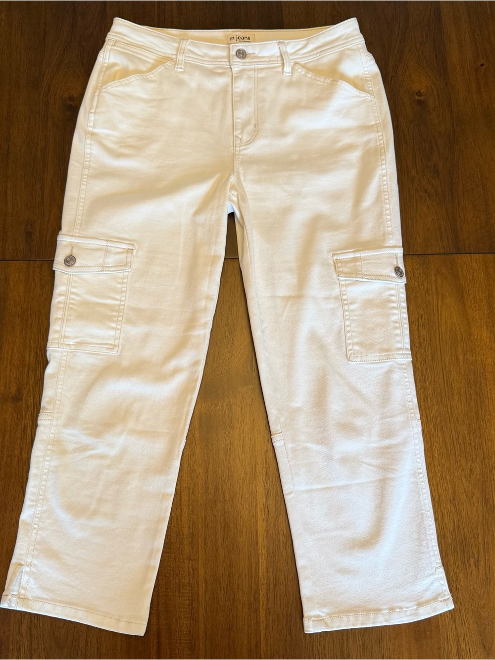 Maurices Ivory High-Rise Jeans with Logo Button